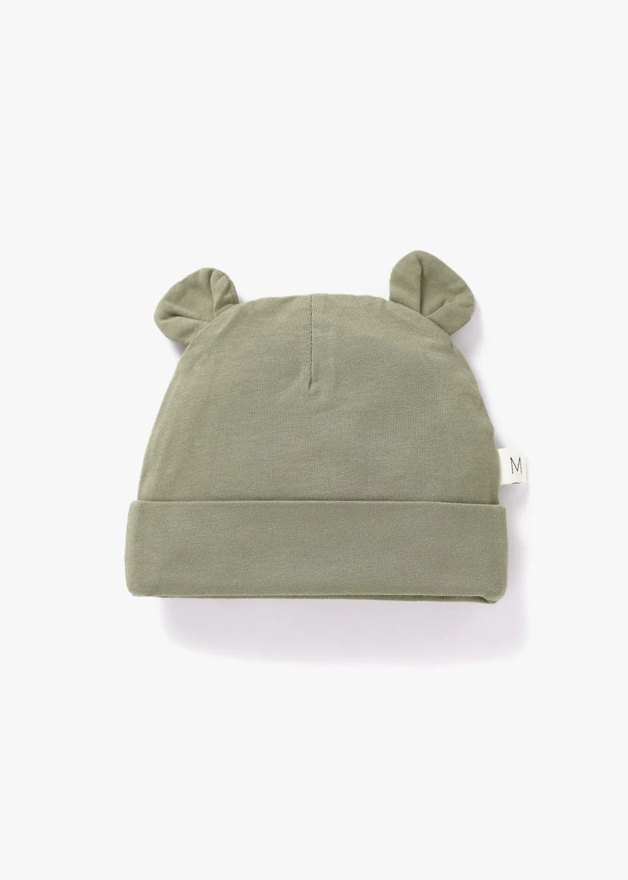 Organic Baby Bear Beanie- Moss