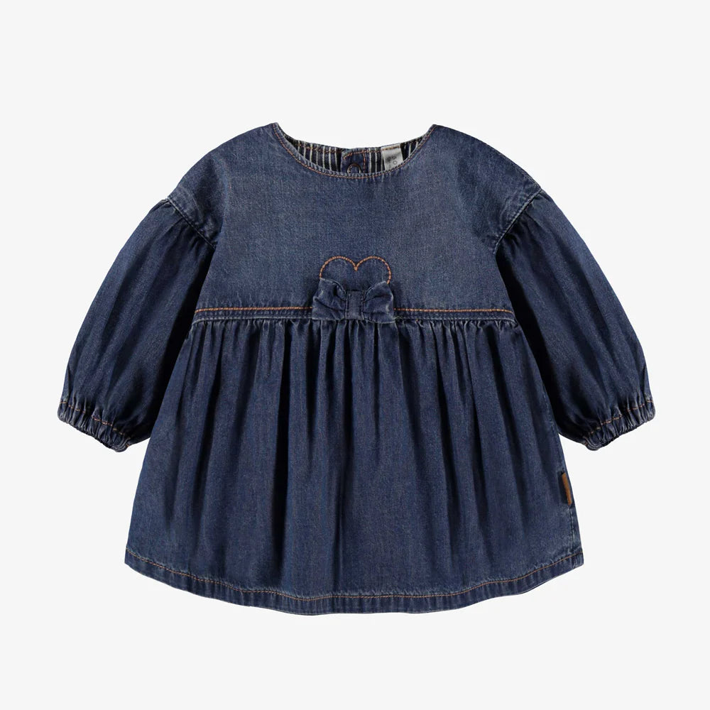 Denim Puff Sleeve Baby Dress