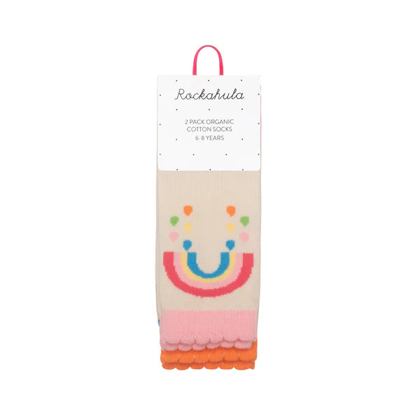 Vintage Rainbow and Sun Socks 2pk.