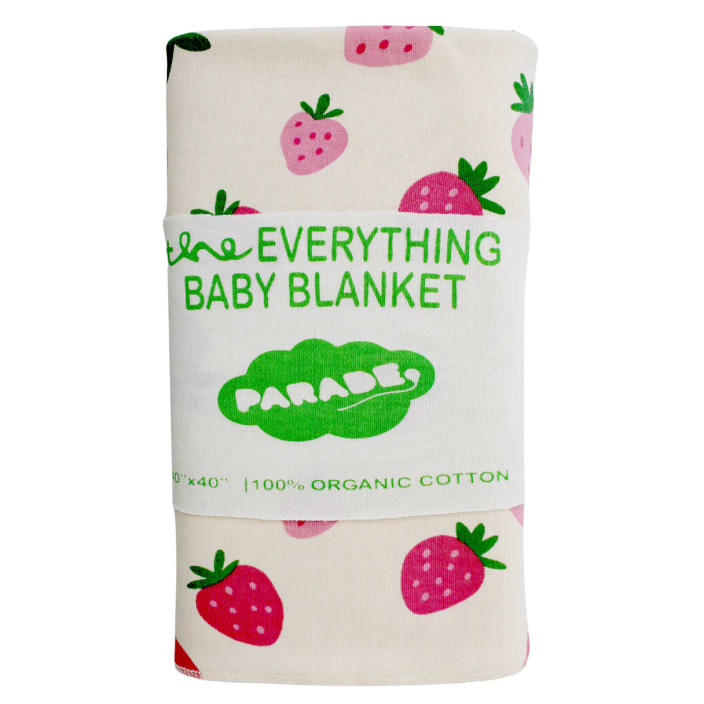Organic Everything Baby Blanket- Strawberries