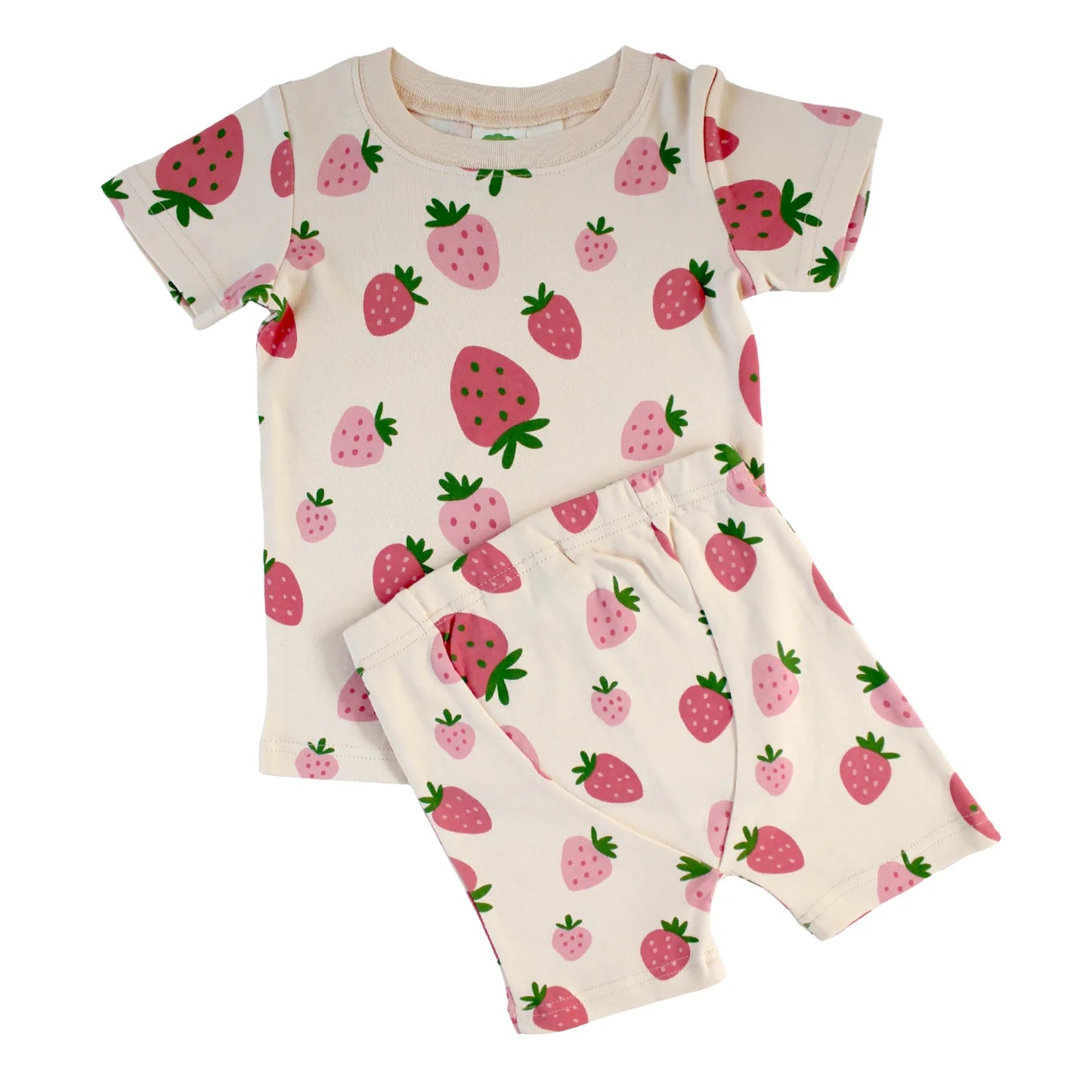 Organic Kids Shortie Pajamas- Strawberries