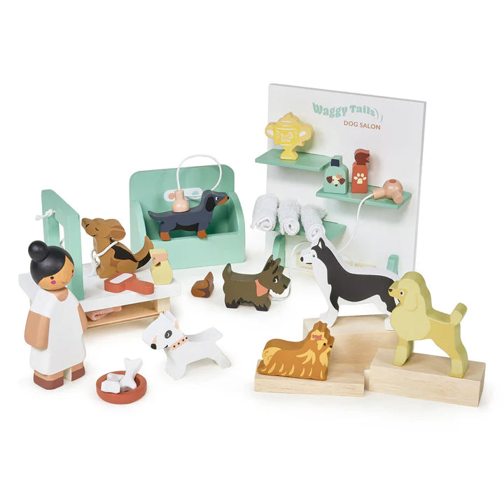 Waggy Tails Wooden Dog Salon