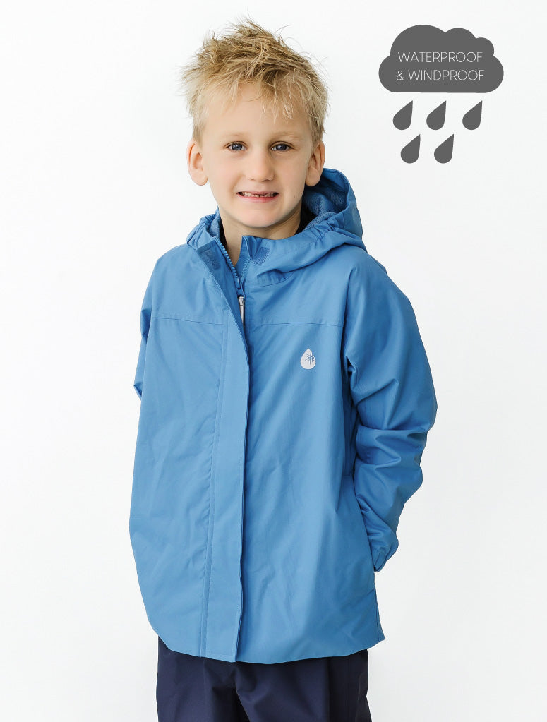 SplashMagic Rainshell Jacket- Tide Blue/Smiley