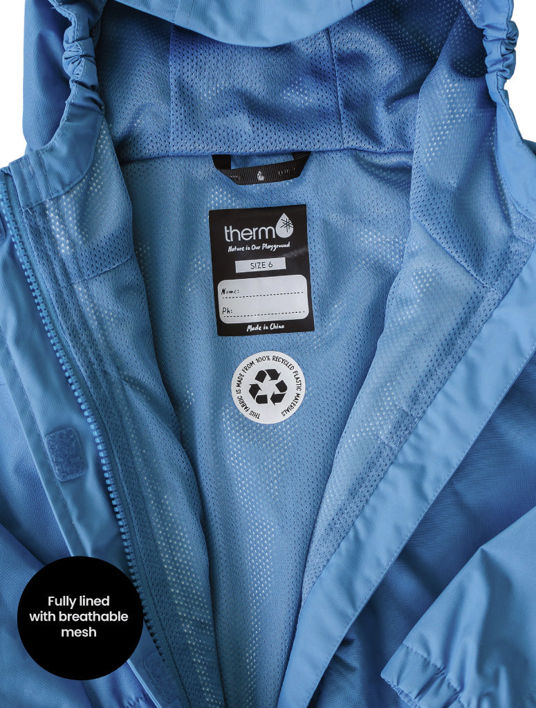 SplashMagic Rainshell Jacket- Tide Blue/Smiley