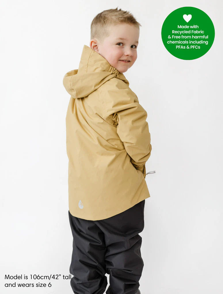 SplashMagic Fleece-Lined Waterproof Jacket- Sand/Dino Bones