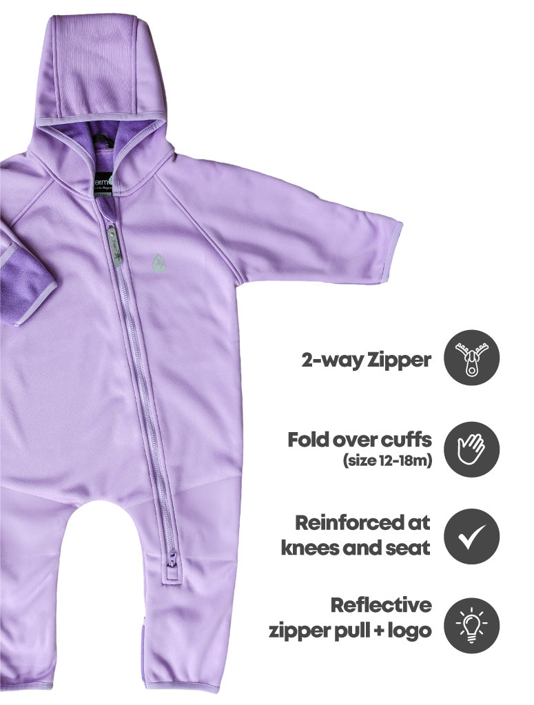 All-Weather Fleece Onesie- Periwinkle