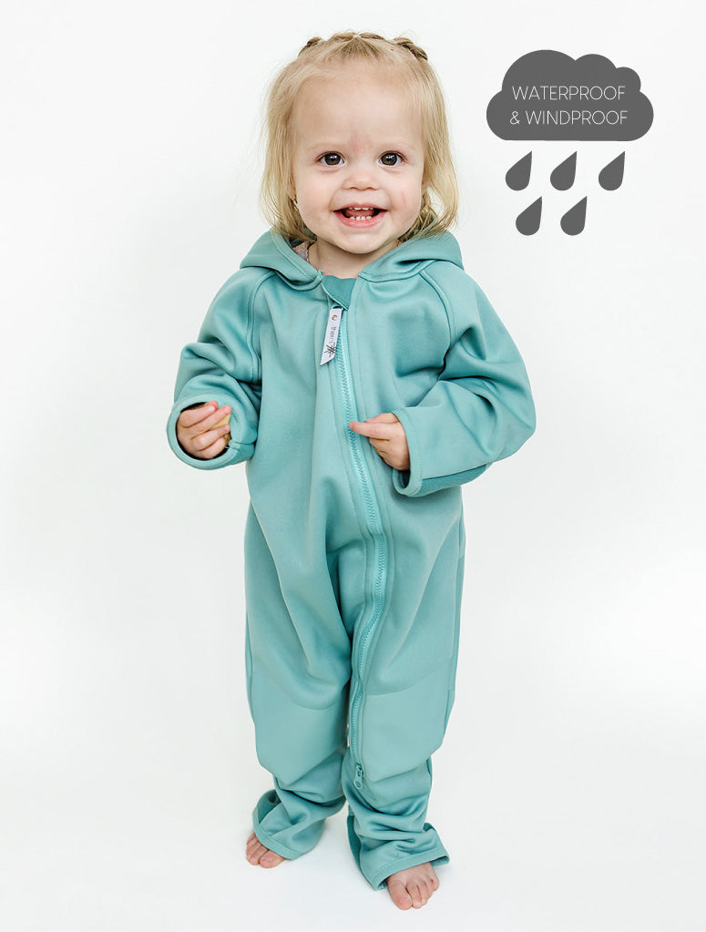 All-Weather Fleece Onesie- Seafoam