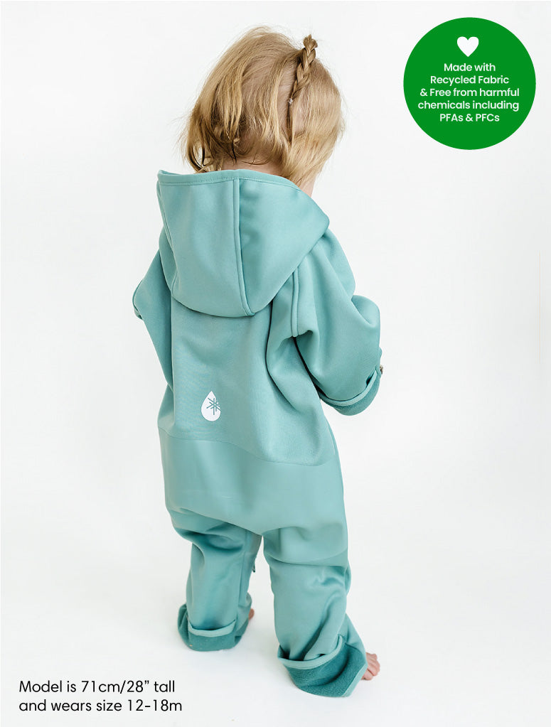 All-Weather Fleece Onesie- Seafoam