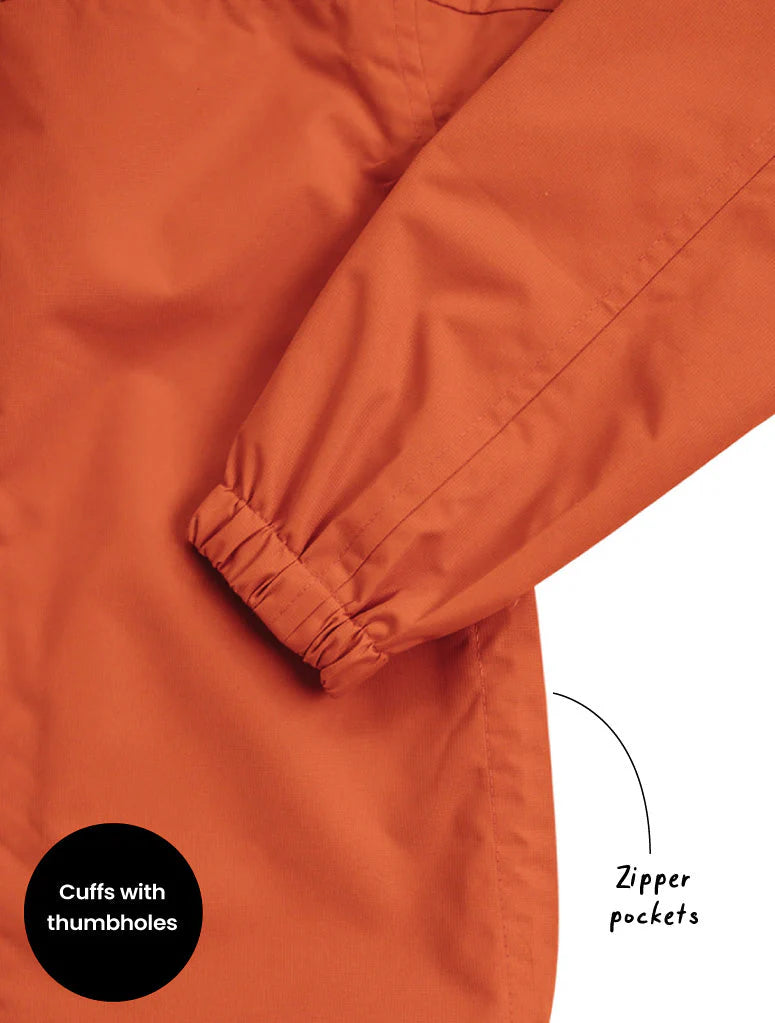 SplashMagic Rainshell Jacket- Burnt Orange/Space Pals