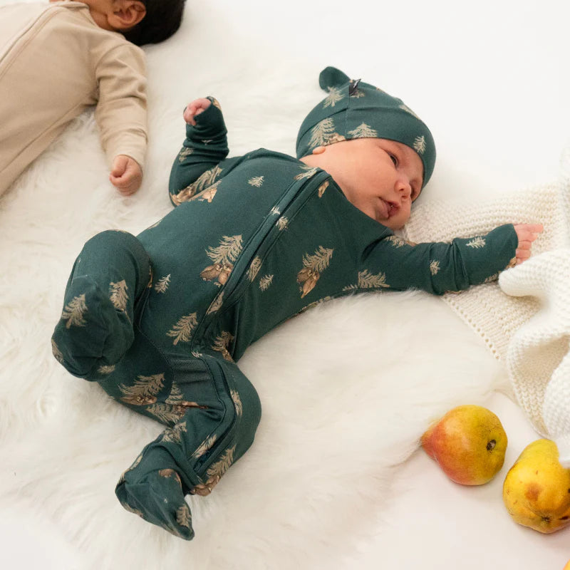 Bamboo Footed Zipper Sleeper- Owls