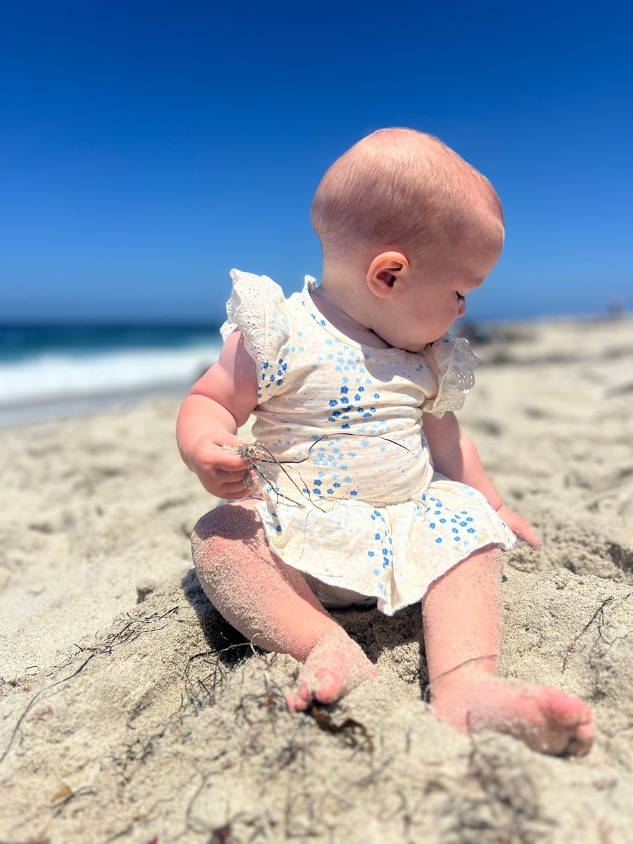 Amber Blue Floral Onesie