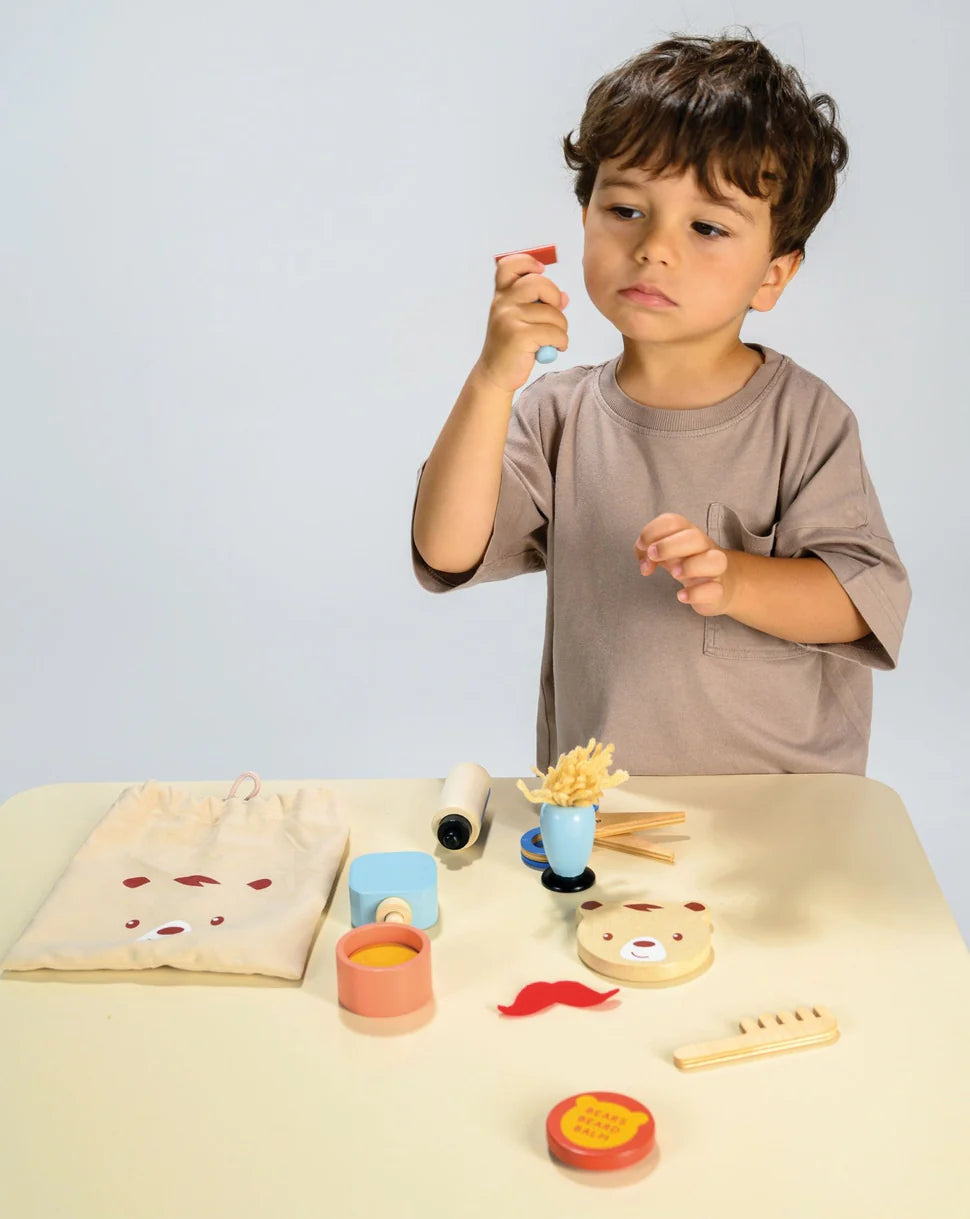 Wooden Barber Set
