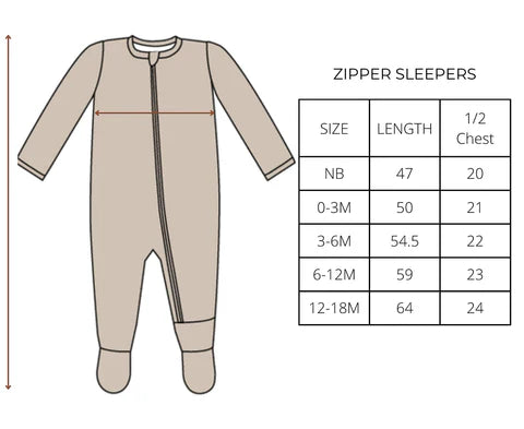 Bamboo Footed Zipper Sleeper- Bunnies