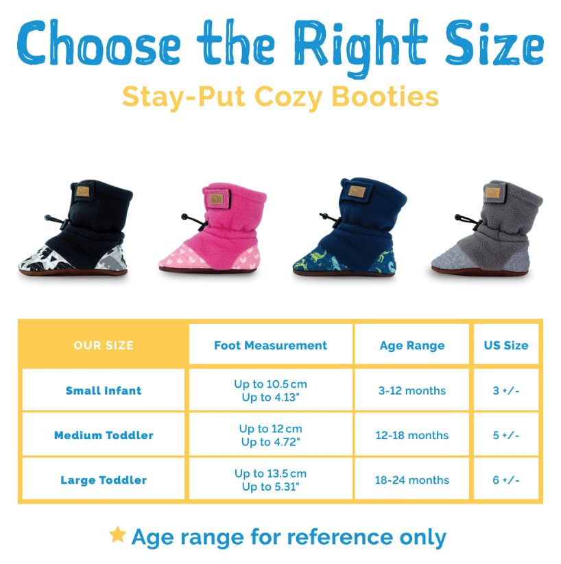Stay-Put Cozy Baby Booties- Winter Flowers