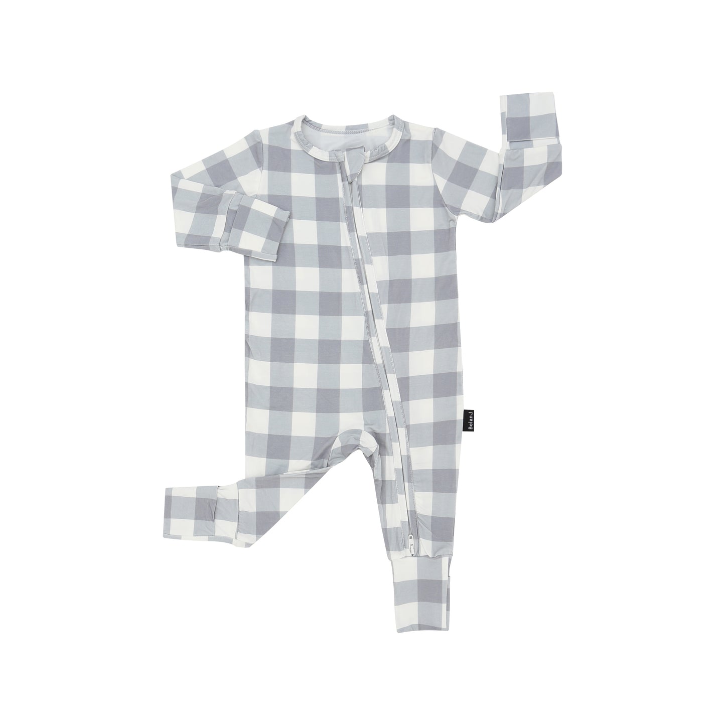 Bamboo Footless Zipper Sleeper- Denim Plaid