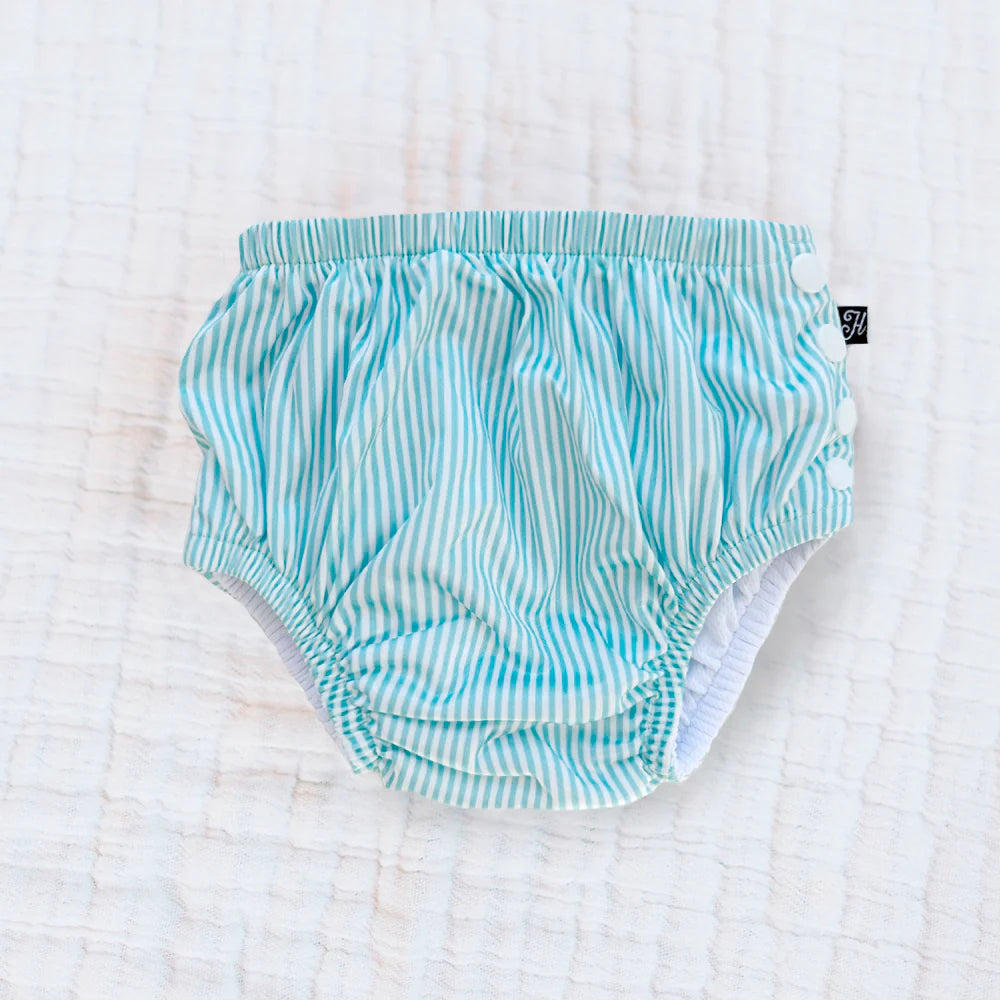 Swim Diaper- Faux Seersucker Seagreen