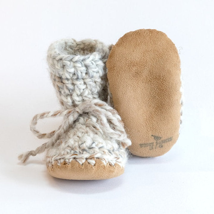 Handmade Wool Booties- Driftwood