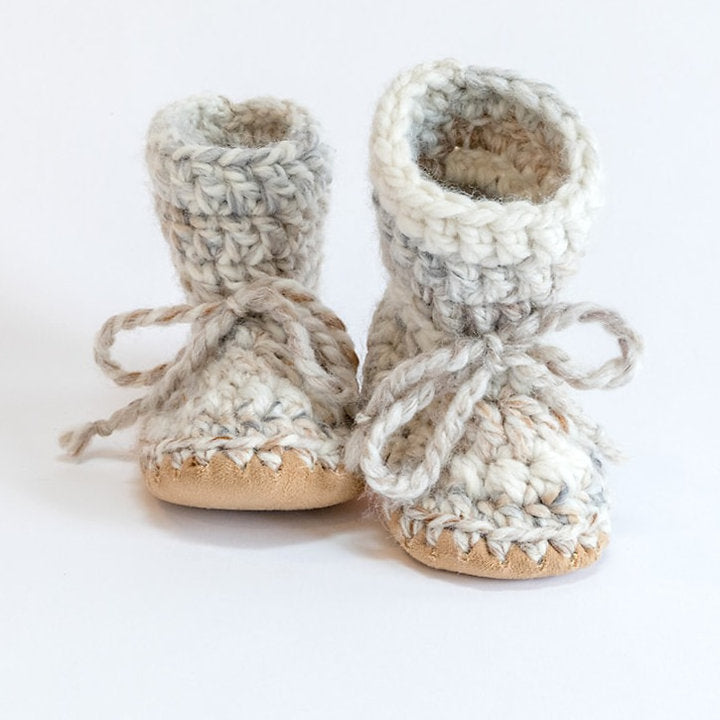 Handmade Wool Booties- Driftwood