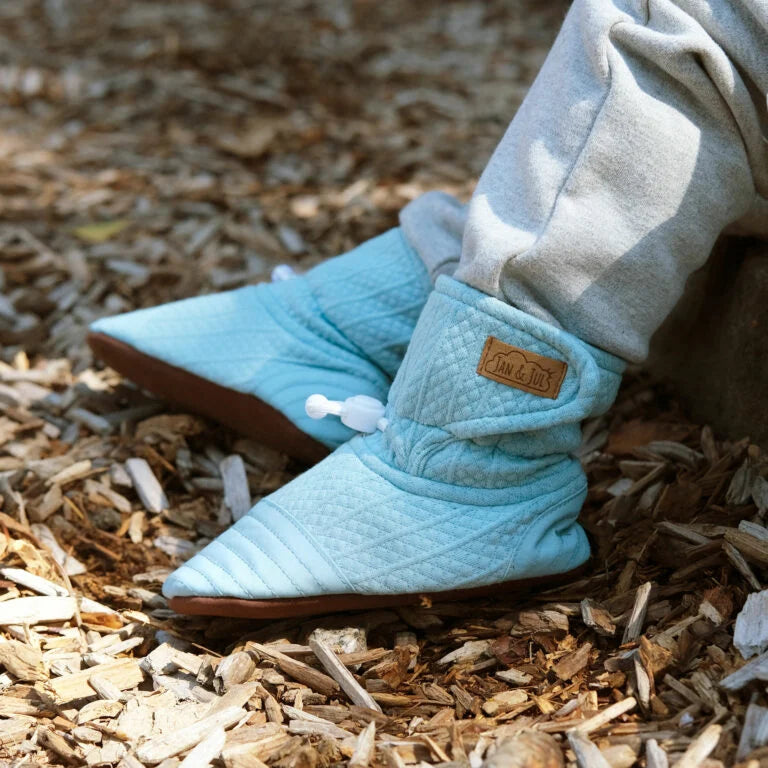 Stay-Put Lite Baby Booties- Egg Blue