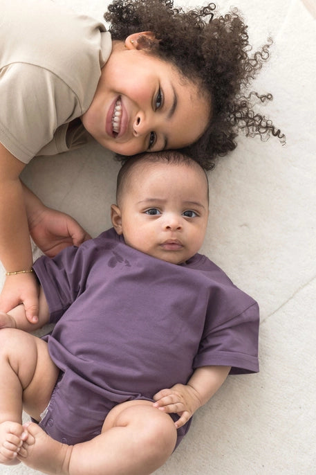 Organic Elderberry Short Sleeve Bubble Romper