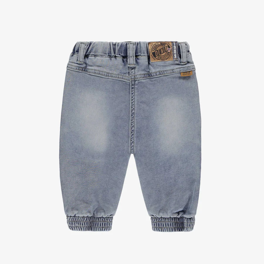 Embroidered Denim Baby Joggers