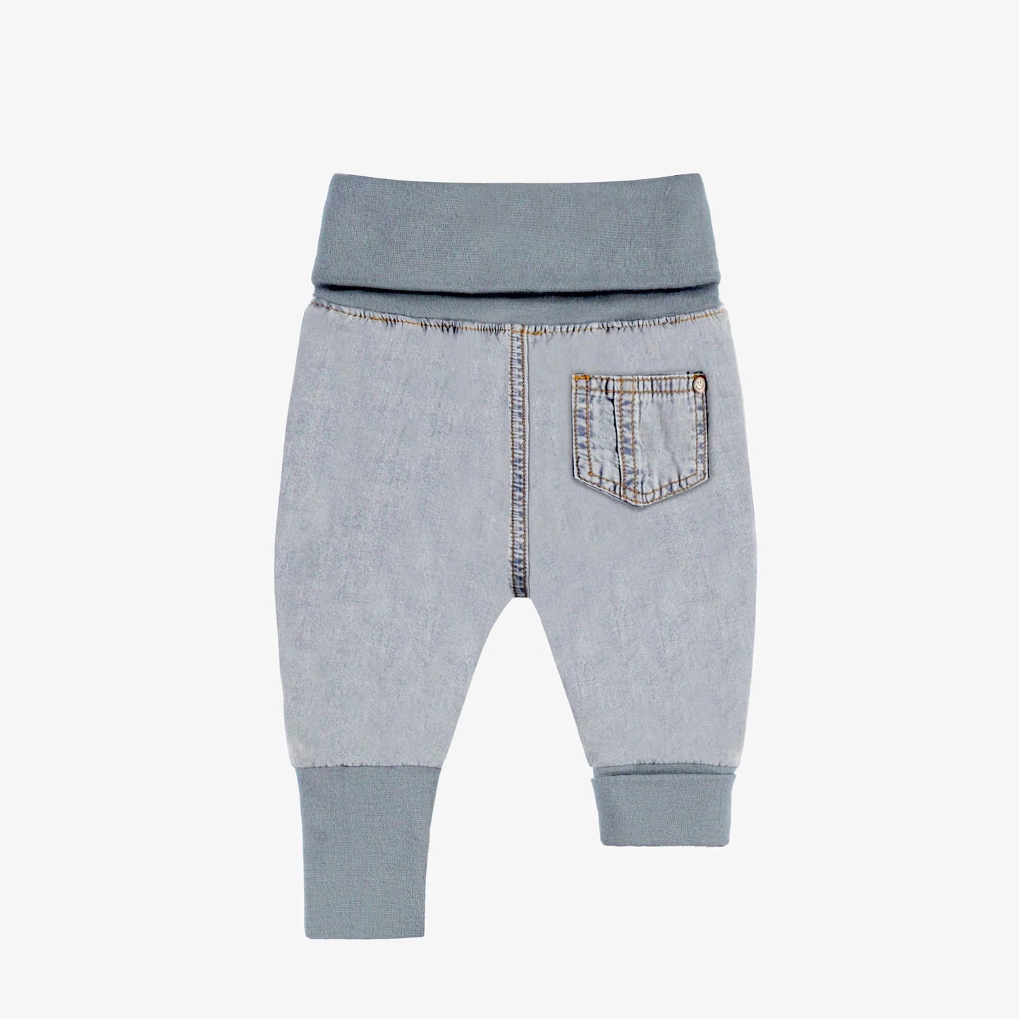 Grow-With-Me Pale Blue Baby Denim Pants