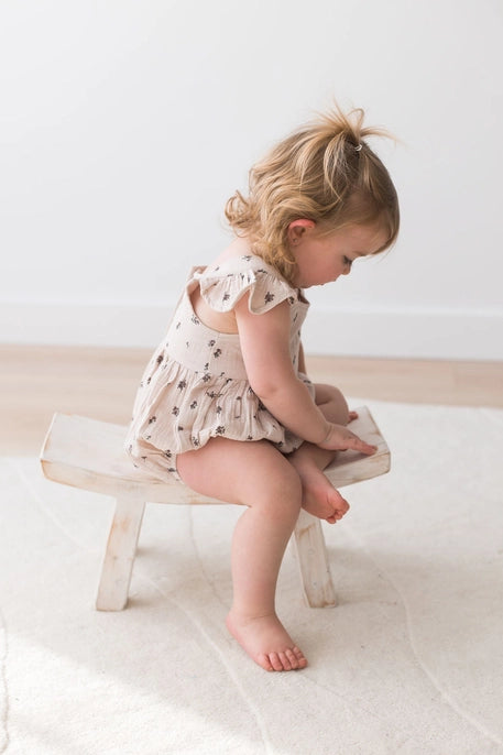 Organic Floral Flutter Bubble Romper