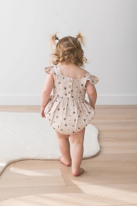 Organic Floral Flutter Bubble Romper