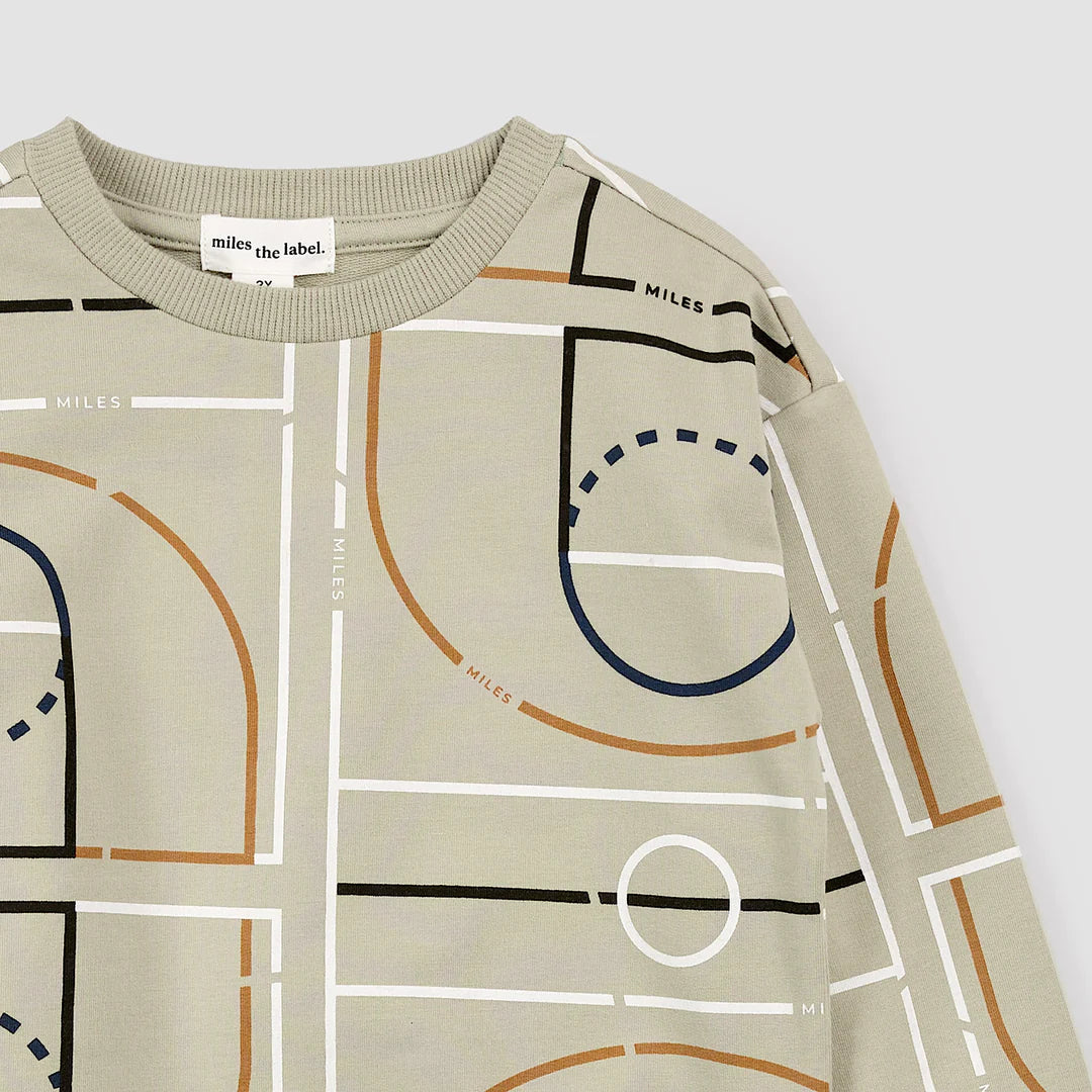 Gymnasium Print on Stone Sweatshirt