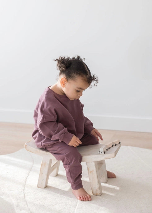 Organic Plum Sweatshirt & Jogger Set