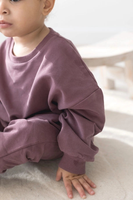 Organic Plum Sweatshirt & Jogger Set