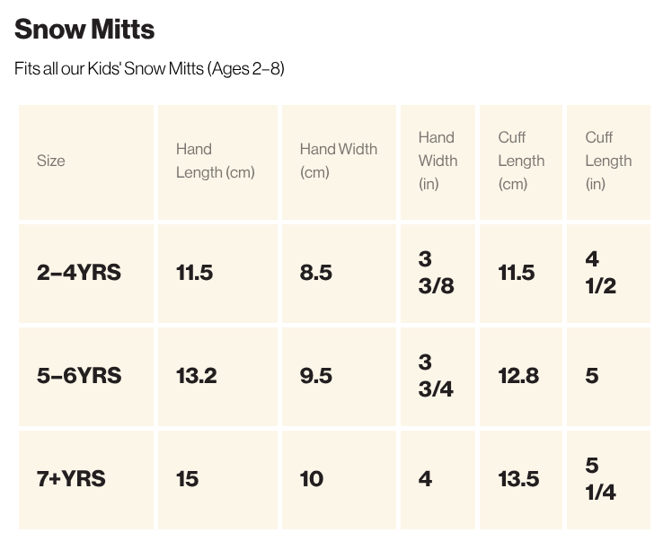 Kids Snow Mitts- Denim/Ivory