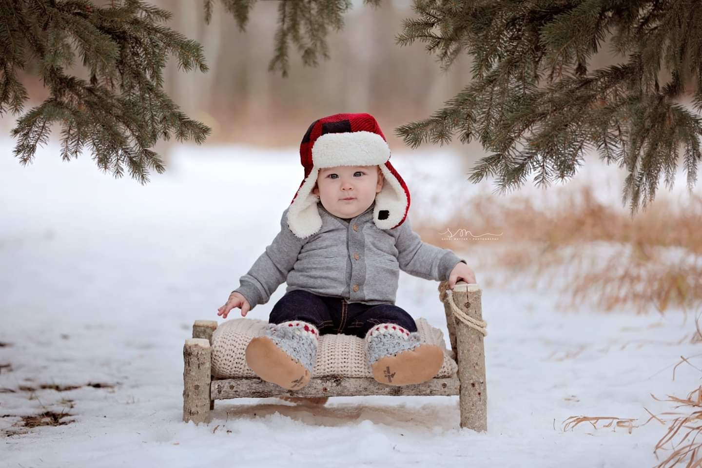 Handmade Wool Booties- Lumberjack