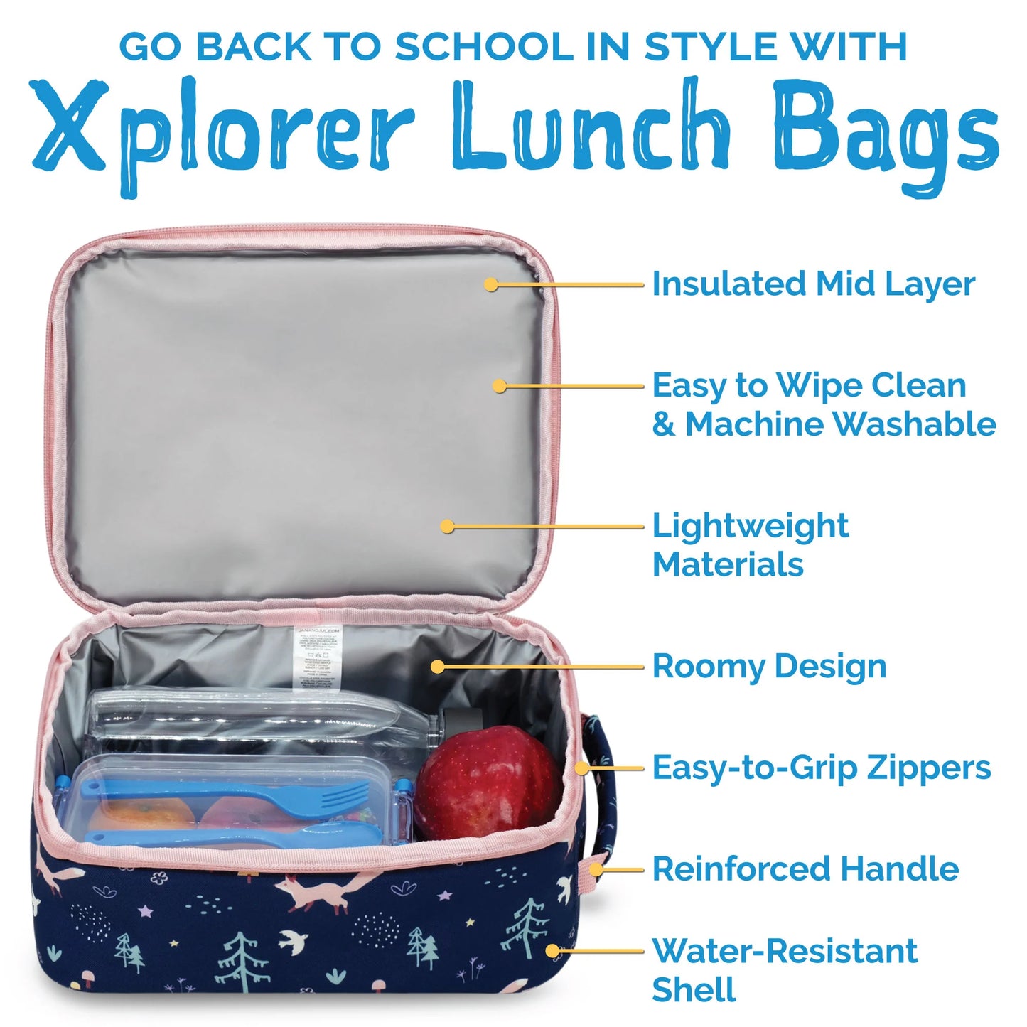Kids Lunch Bag- Navy Forest