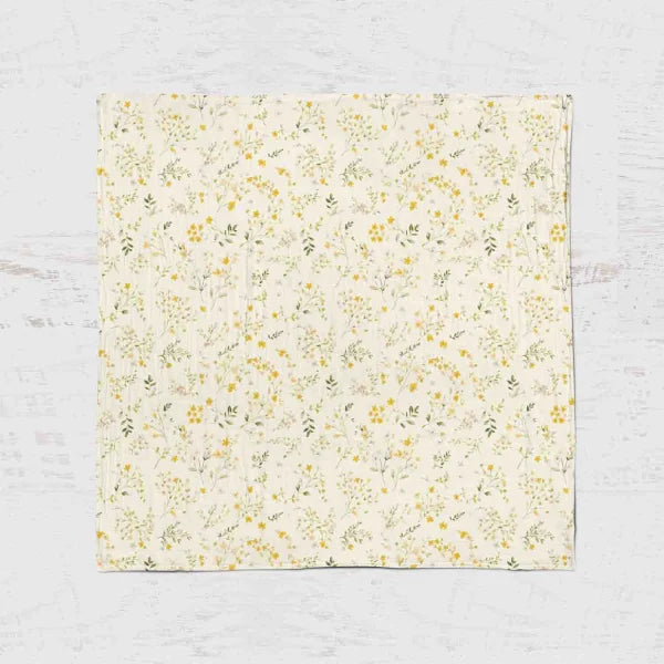 Bamboo Muslin Swaddle Blanket- Mustard Floral