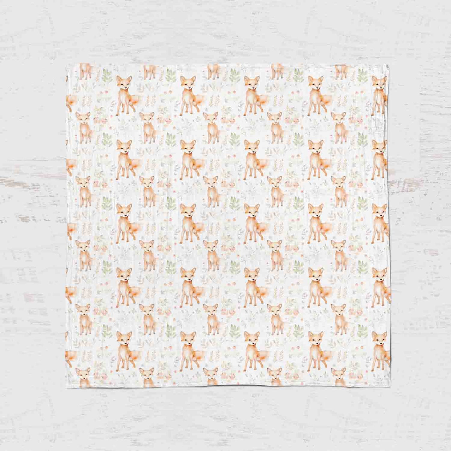 Bamboo Muslin Swaddle Blanket- Fox