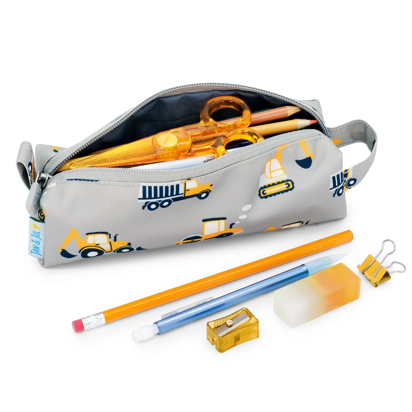 Kids Pencil Case- Grey Construction