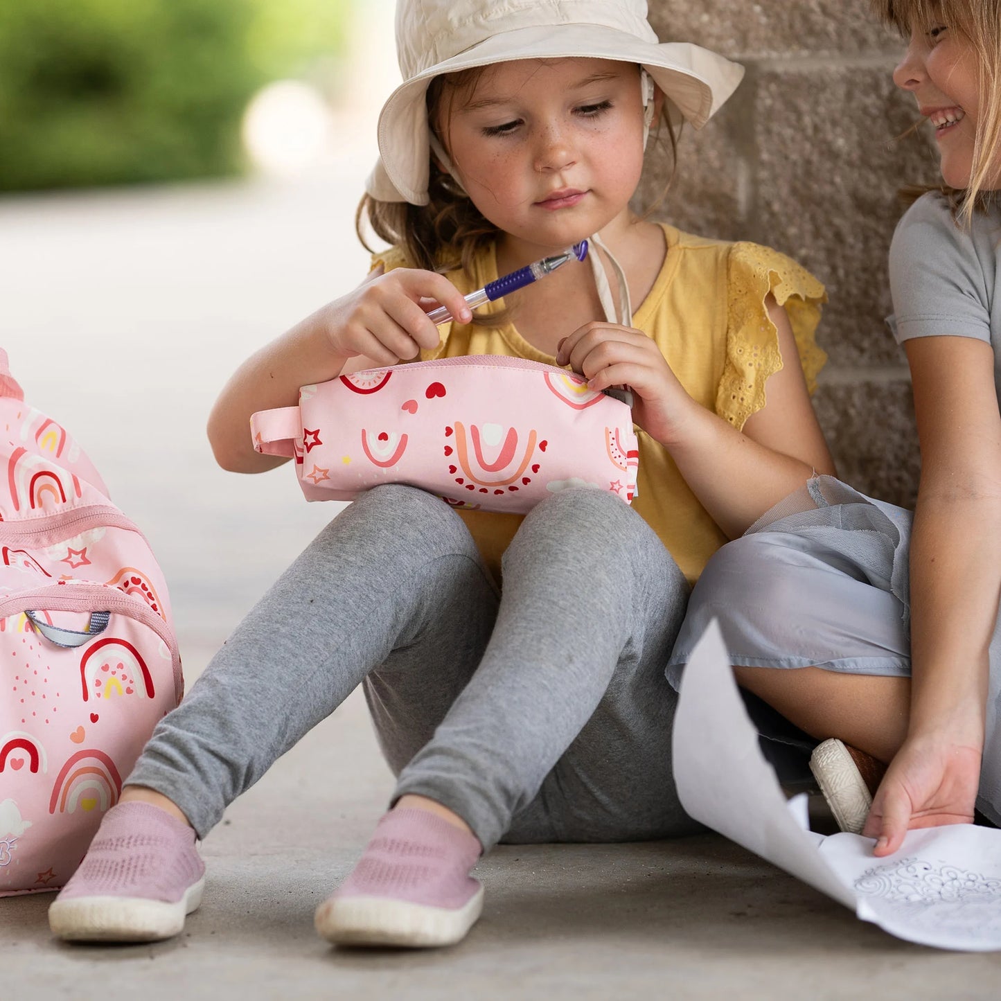 Kids Pencil Case- Pink Rainbow