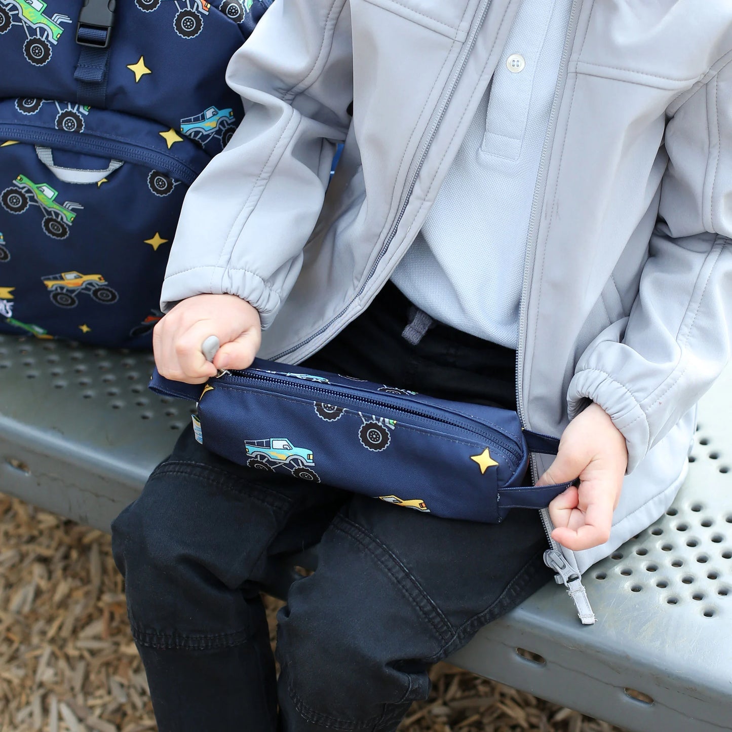 Kids Pencil Case- Big Trucks