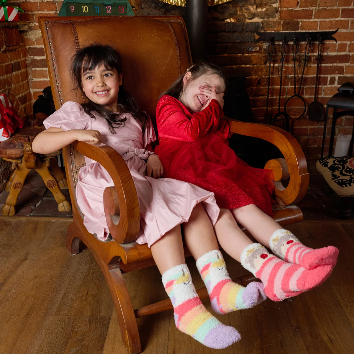 Rainbow Unicorn Cozy Slipper Socks
