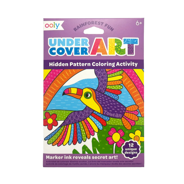 Undercover Art Hidden Pattern Colouring Cards- Rainforest Fun