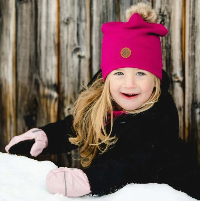 Ribbed Pom Beanie- Beet