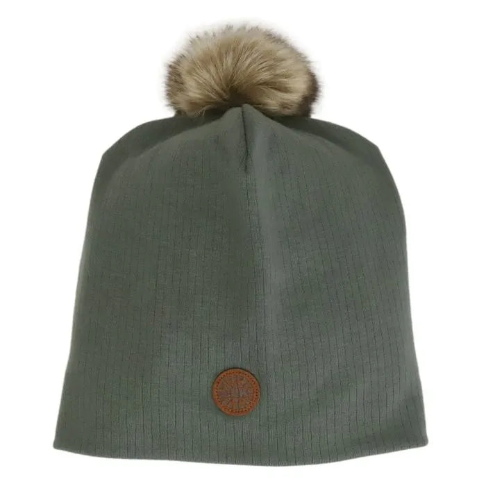 Ribbed Pom Beanie- Olive