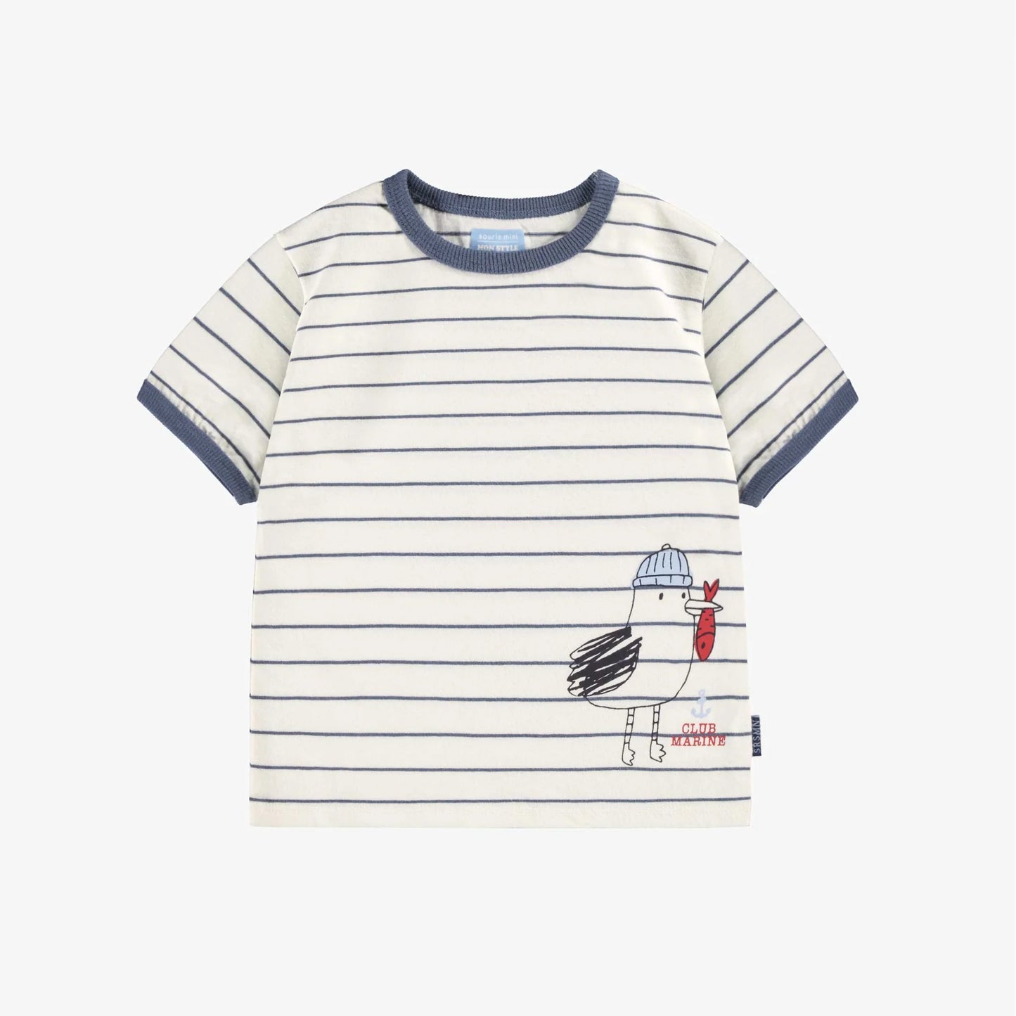 Striped Seagull Baby Tee