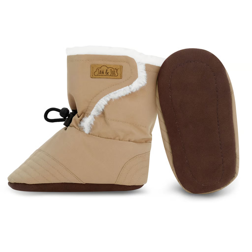 Stay-Put Winter Booties- Soft Brown