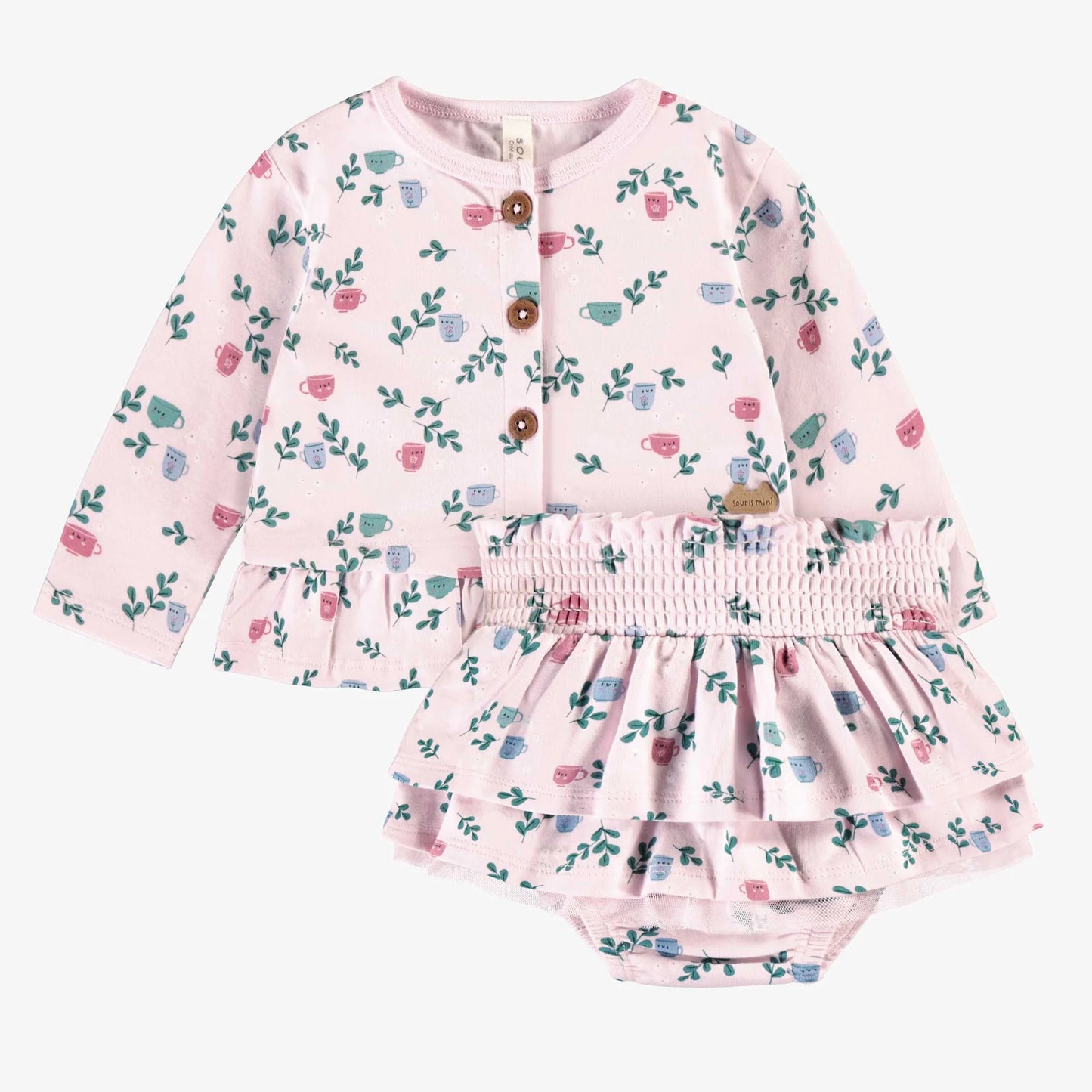 Blush Teacups Ruffle Set