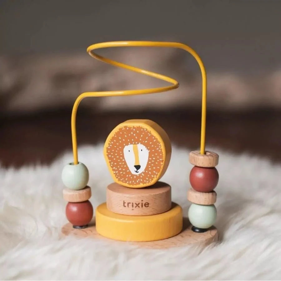 Wooden Bead Maze and Stacker- Mr. Lion