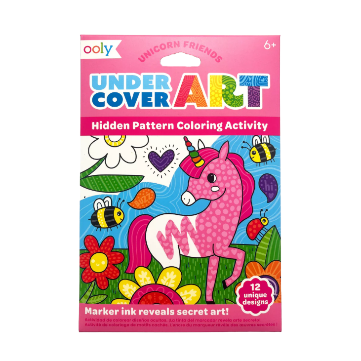 Undercover Art Hidden Pattern Colouring Cards- Unicorn Friends
