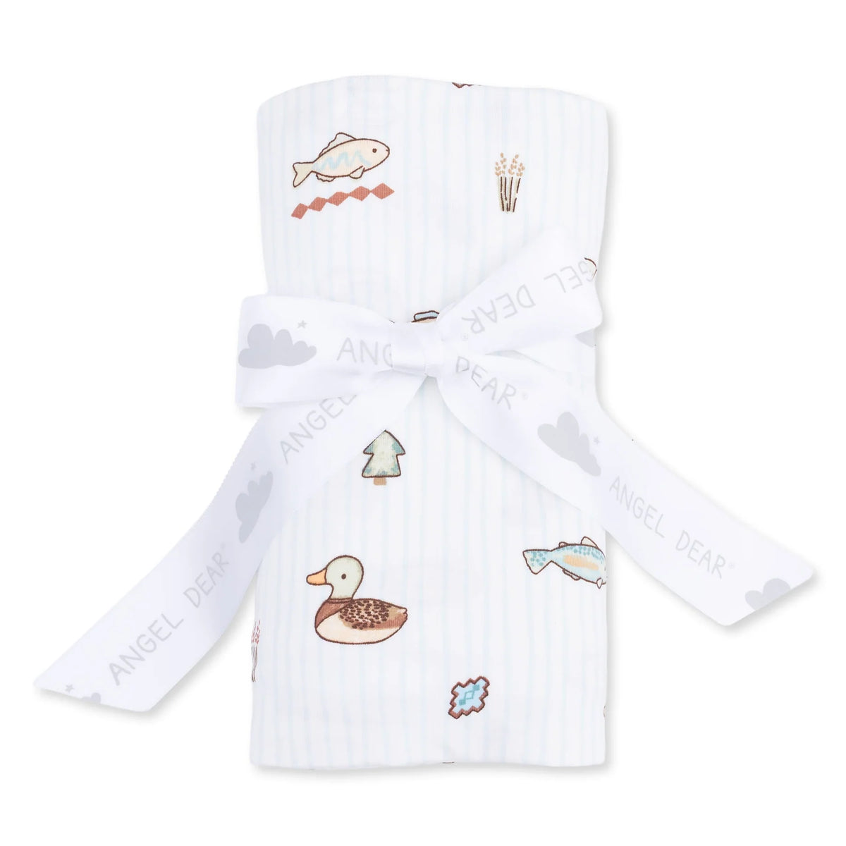 Bamboo Jersey Swaddle Blanket- Lake Cuties
