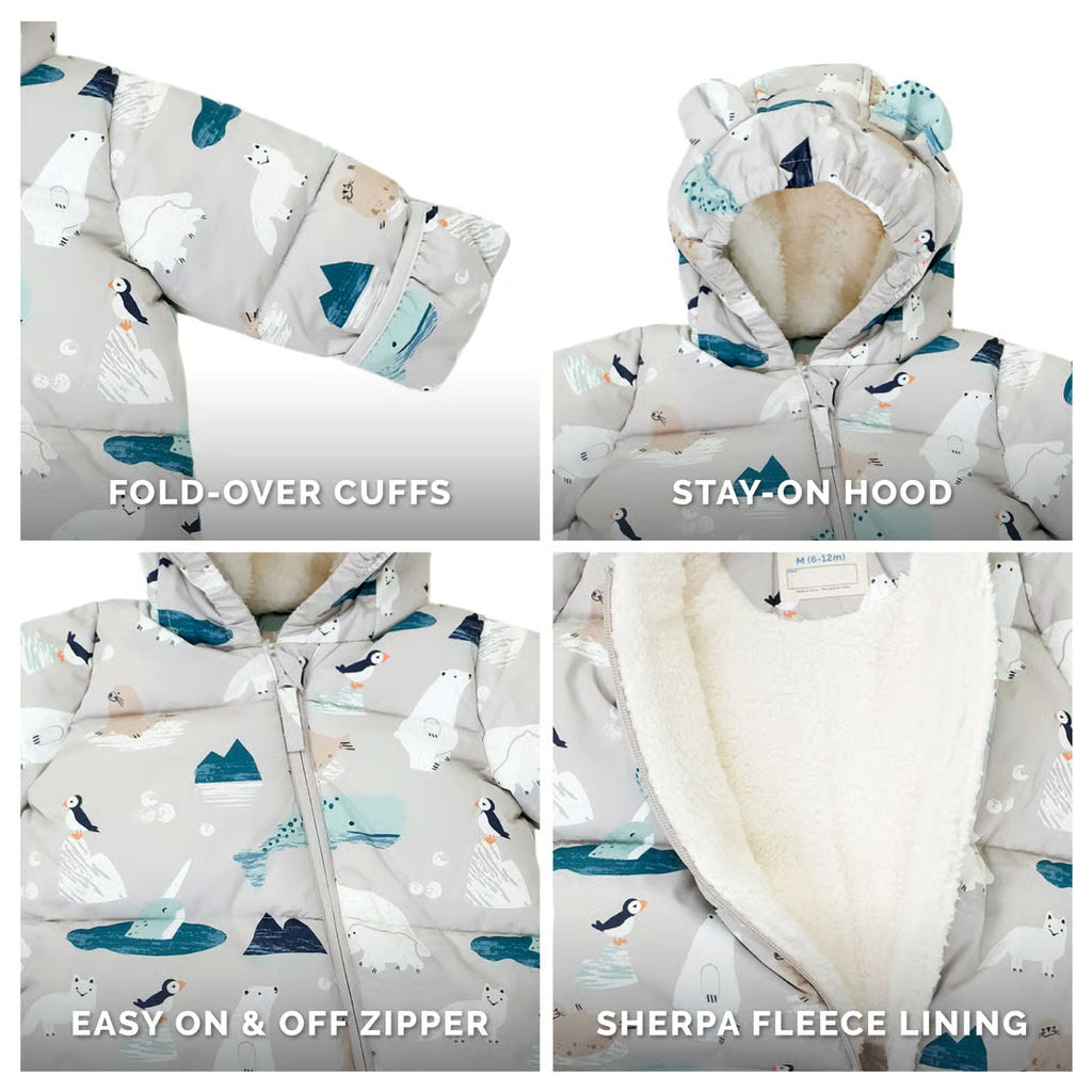 Toasty-Dry 1pc. Baby Snowsuit- Green Grove